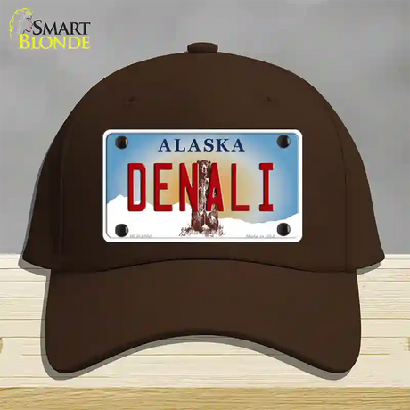 Denali Alaska State Novelty License Plate Hat Cotton / Dark Brown