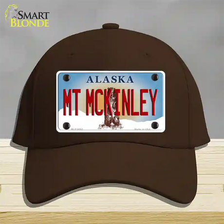 Mt McKinley Alaska State Novelty License Plate Hat Cotton / Dark Brown