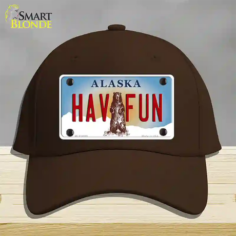 Hav Fun Alaska State Novelty License Plate Hat Cotton / Dark Brown