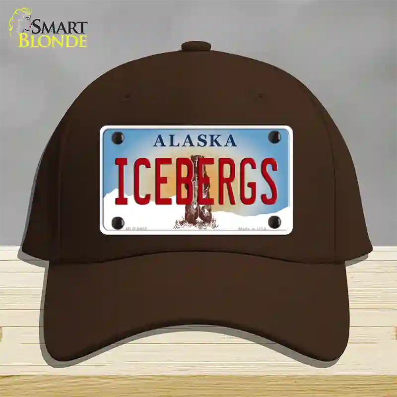 Icebergs Alaska State Novelty License Plate Hat Cotton / Dark Brown