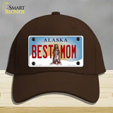 Best Mom Alaska State Novelty License Plate Hat Cotton / Dark Brown