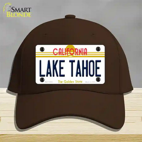 Lake Tahoe California Novelty License Plate Hat Cotton / Dark Brown