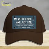 My People Skills Novelty License Plate Hat Cotton / Dark Brown