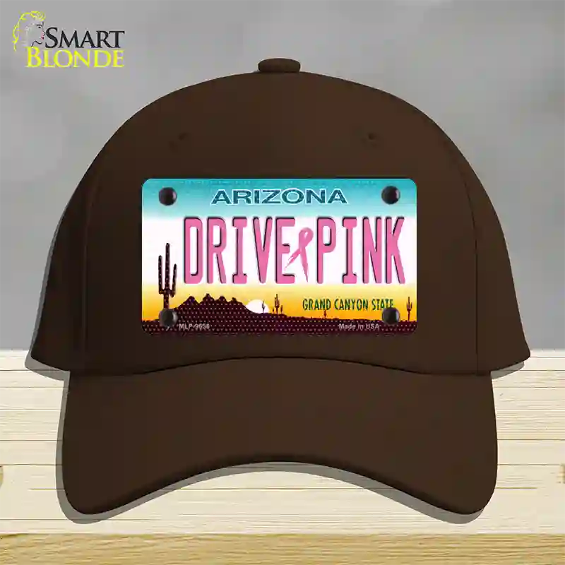 Drive Pink Arizona Novelty License Plate Hat Cotton / Dark Brown