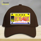 Drive Pink Alaska Novelty License Plate Hat Cotton / Dark Brown