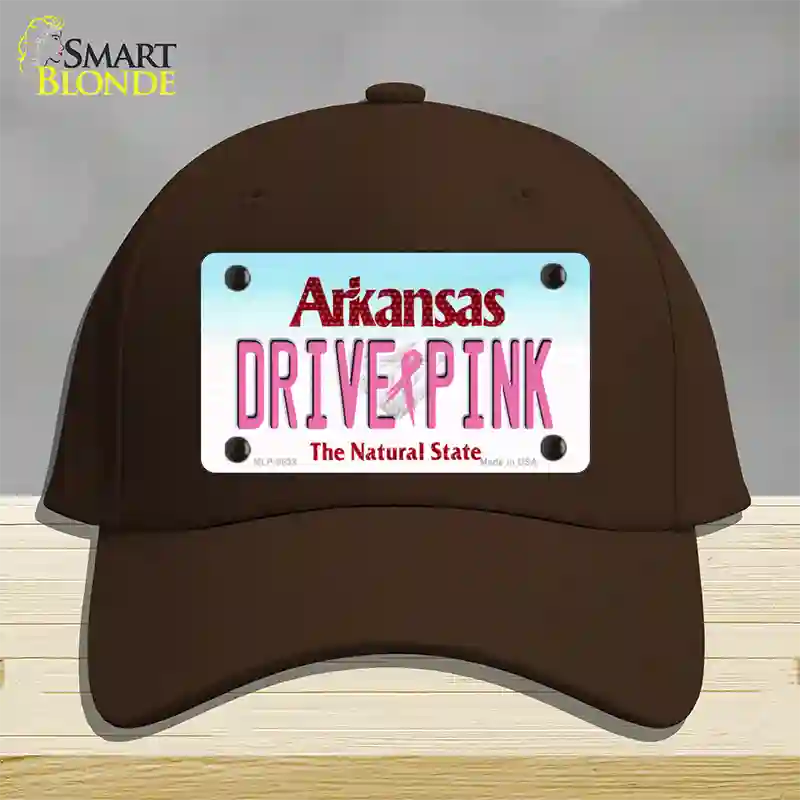 Drive Pink Arkansas Novelty License Plate Hat Cotton / Dark Brown