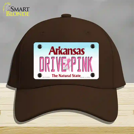 Drive Pink Arkansas Novelty License Plate Hat Cotton / Dark Brown