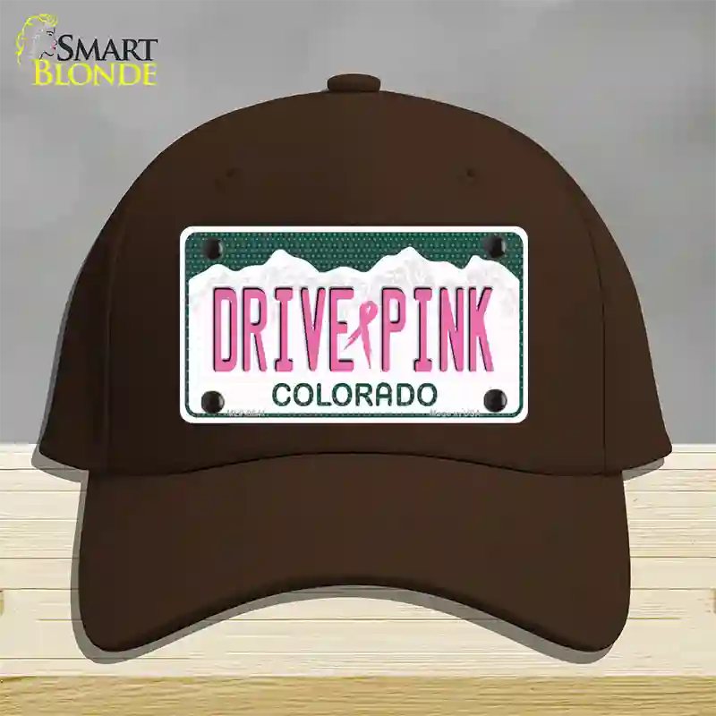 Drive Pink Colorado Novelty License Plate Hat Cotton / Dark Brown