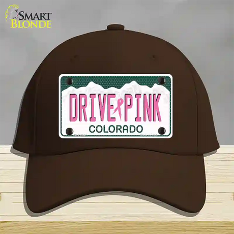 Drive Pink Colorado Novelty License Plate Hat Cotton / Dark Brown