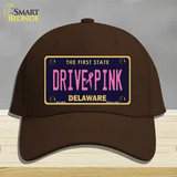 Drive Pink Delaware Novelty License Plate Hat Cotton / Dark Brown