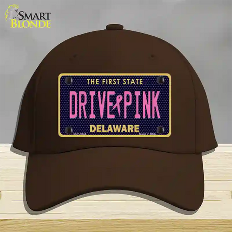 Drive Pink Delaware Novelty License Plate Hat Cotton / Dark Brown