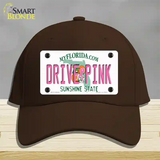 Drive Pink Florida Novelty License Plate Hat Cotton / Dark Brown