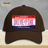 Drive Pink Idaho Novelty License Plate Hat Cotton / Dark Brown