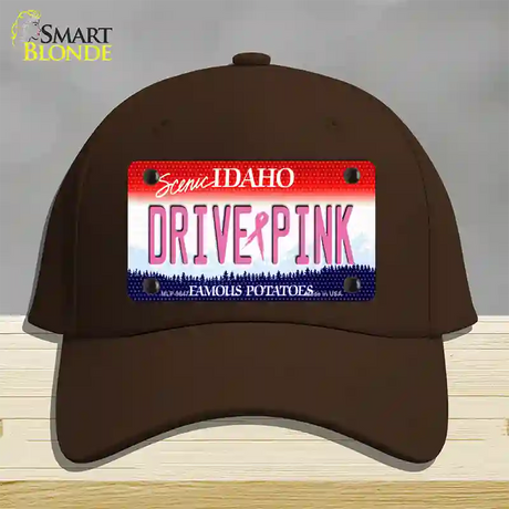 Drive Pink Idaho Novelty License Plate Hat Cotton / Dark Brown