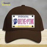 Drive Pink Indiana Novelty License Plate Hat Cotton / Dark Brown