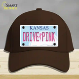 Drive Pink Kansas Novelty License Plate Hat Cotton / Dark Brown