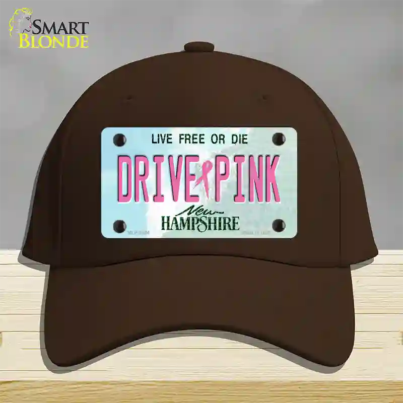 Drive Pink New Hampshire Novelty License Plate Hat Cotton / Dark Brown