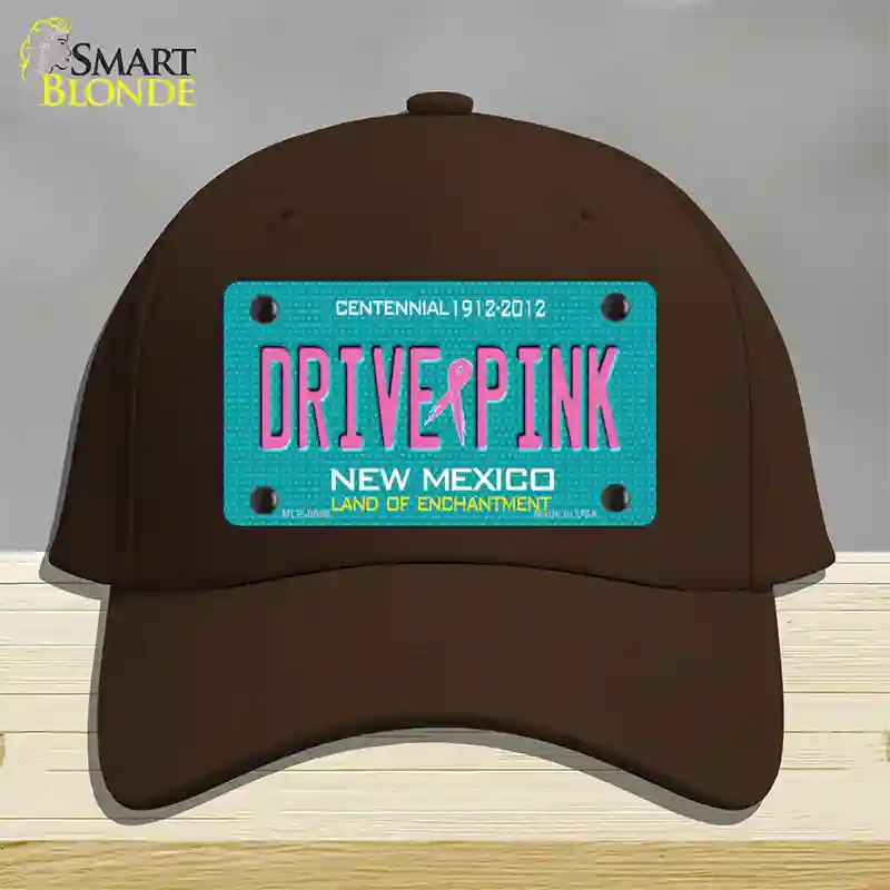 Drive Pink New Mexico Novelty License Plate Hat Cotton / Dark Brown