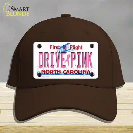 Drive Pink North Carolina Novelty License Plate Hat Cotton / Dark Brown