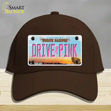 Drive Pink North Dakota Novelty License Plate Hat Cotton / Dark Brown