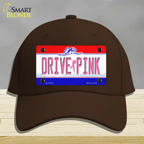 Drive Pink Ohio Novelty License Plate Hat Cotton / Dark Brown