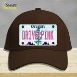 Drive Pink Oregon Novelty License Plate Hat Cotton / Dark Brown