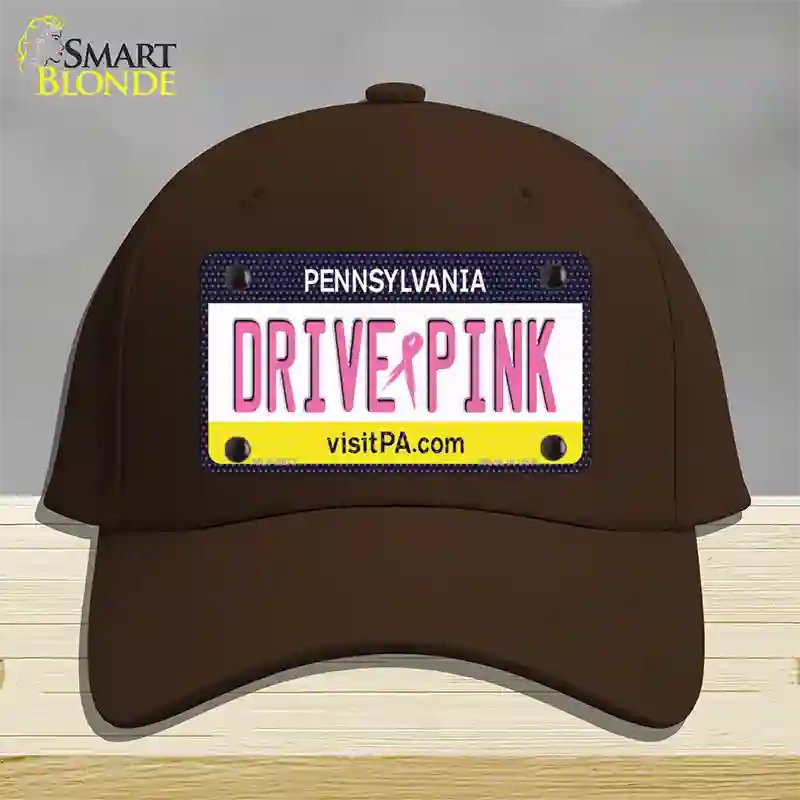 Drive Pink Pennsylvania Novelty License Plate Hat Cotton / Dark Brown