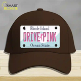 Drive Pink Rhode Island Novelty License Plate Hat Cotton / Dark Brown