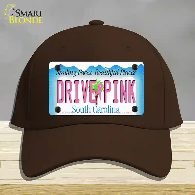 Drive Pink South Carolina Novelty License Plate Hat Cotton / Dark Brown