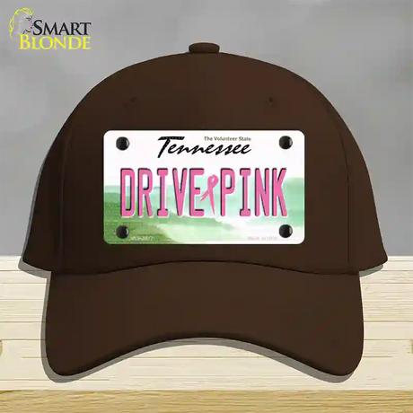 Drive Pink Tennessee Novelty License Plate Hat Cotton / Dark Brown