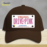 Drive Pink Virginia Novelty License Plate Hat Cotton / Dark Brown