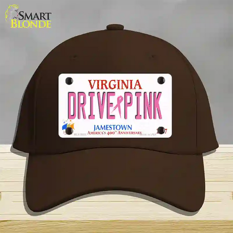 Drive Pink Virginia Novelty License Plate Hat Cotton / Dark Brown