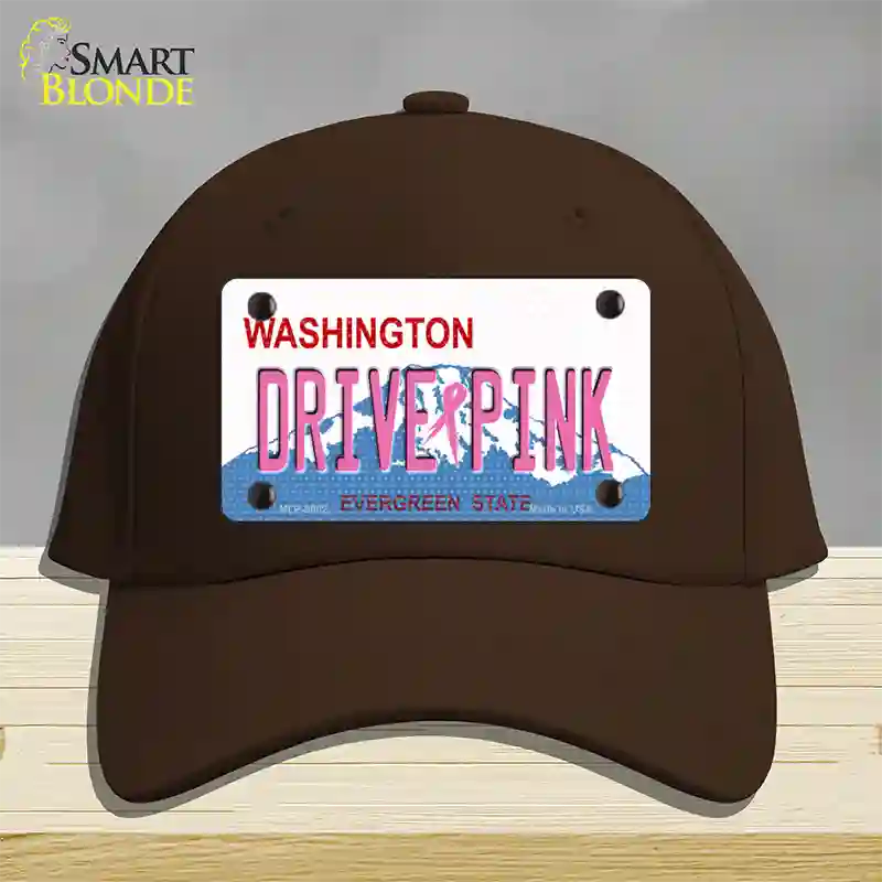 Drive Pink Washington Novelty License Plate Hat Cotton / Dark Brown