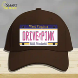 Drive Pink West Virginia Novelty License Plate Hat Cotton / Dark Brown