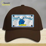 Happy Hanukkah Dreidel Novelty License Plate Hat Cotton / Dark Brown