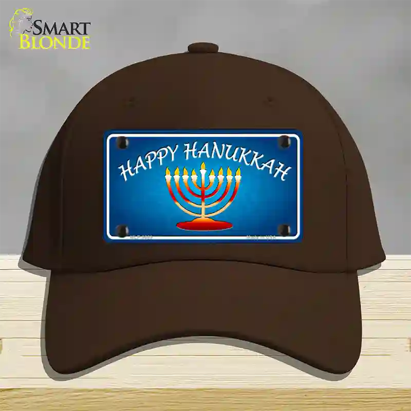 Hanukkah Novelty License Plate Hat Cotton / Dark Brown