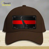 Delaware Thin Red Line Novelty License Plate Hat Cotton / Dark Brown