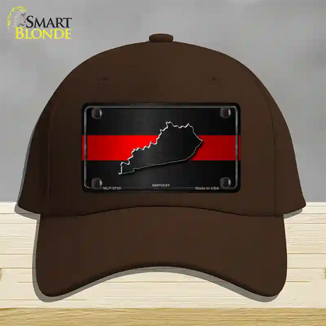 Kentucky Thin Red Line Novelty License Plate Hat Cotton / Dark Brown