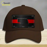 Nebraska Thin Red Line Novelty License Plate Hat Cotton / Dark Brown