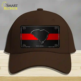 South Carolina Thin Red Line Novelty License Plate Hat Cotton / Dark Brown