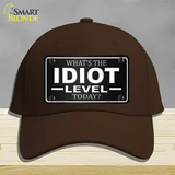 Idiot Level Novelty License Plate Hat Cotton / Dark Brown