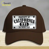 Property Of California Novelty License Plate Hat Cotton / Dark Brown