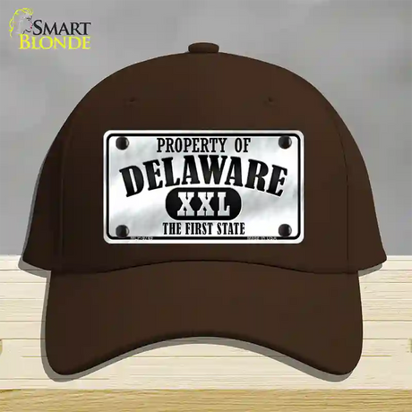 Property Of Delaware Novelty License Plate Hat Cotton / Dark Brown