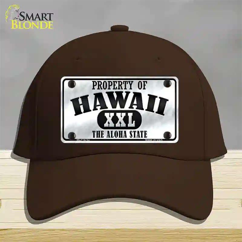 Property Of Hawaii Novelty License Plate Hat Cotton / Dark Brown