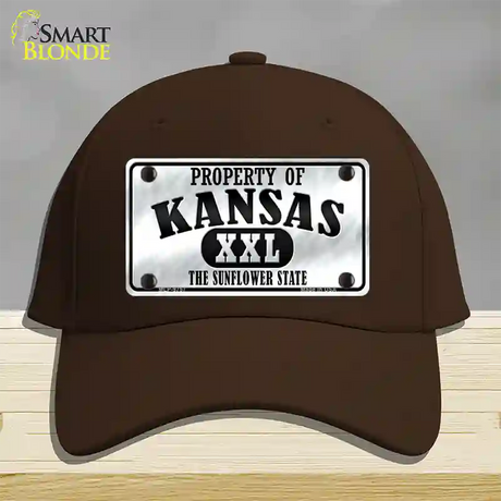 Property Of Kansas Novelty License Plate Hat Cotton / Dark Brown