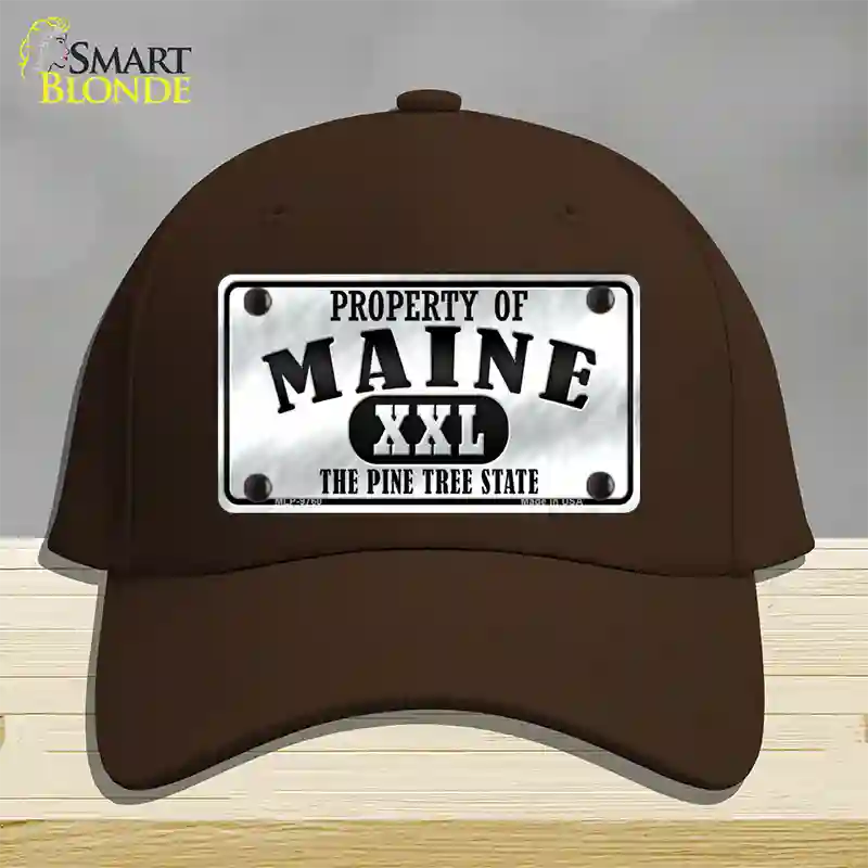 Property Of Maine Novelty License Plate Hat Cotton / Dark Brown