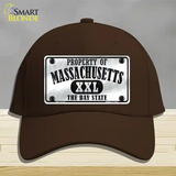 Property Of Massachusetts Novelty License Plate Hat Cotton / Dark Brown