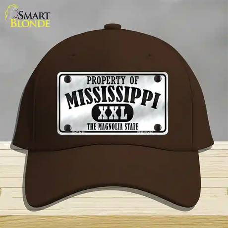 Property Of Mississippi Novelty License Plate Hat Cotton / Dark Brown