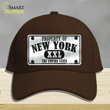 Property Of New York Novelty License Plate Hat Cotton / Dark Brown