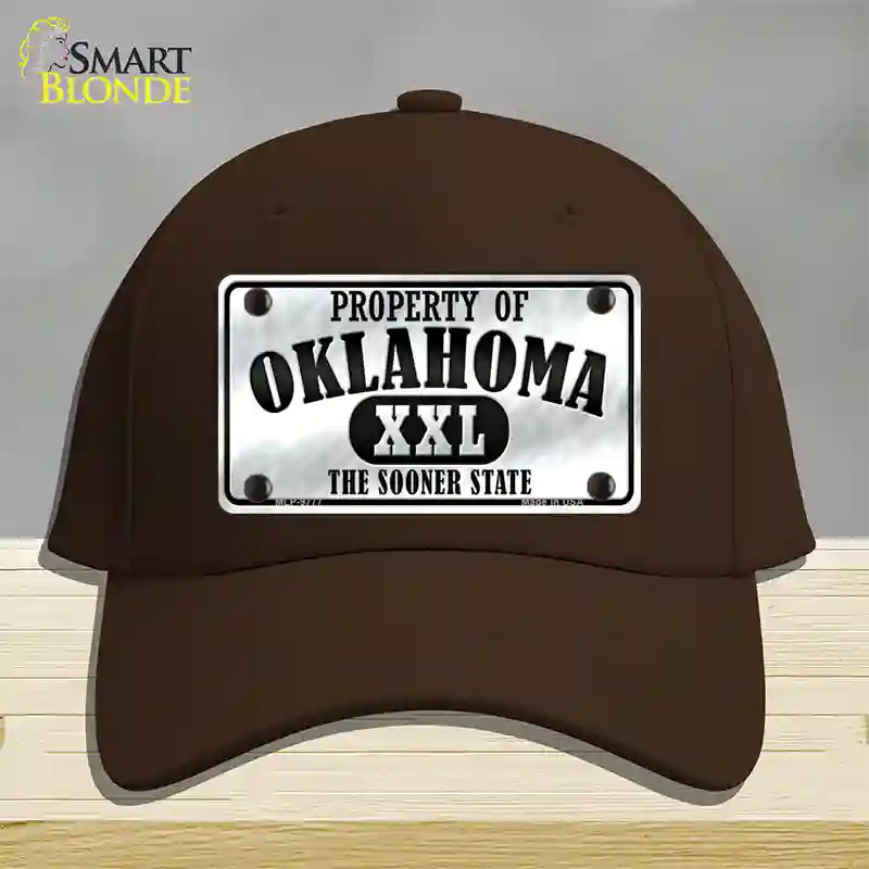 Property Of Oklahoma Novelty License Plate Hat Cotton / Dark Brown